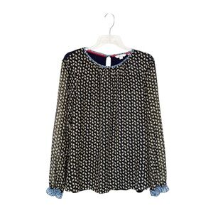 Boden Top Ivy Jersey Floral Print Ruffle Top Sz 10